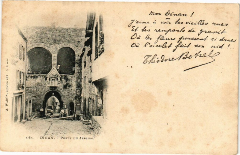 Carte postale ancienne Dinan - Porte du Jerzual à Dinan