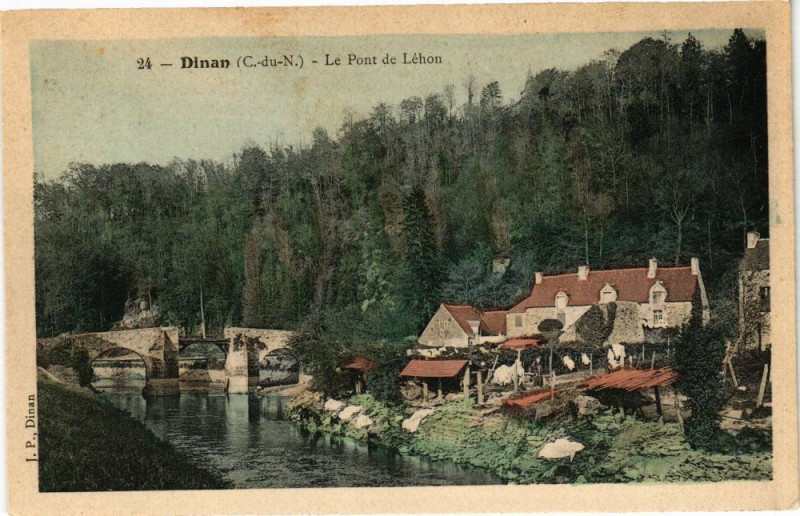 Carte postale ancienne Dinan - Le Pont de Léhon à Dinan