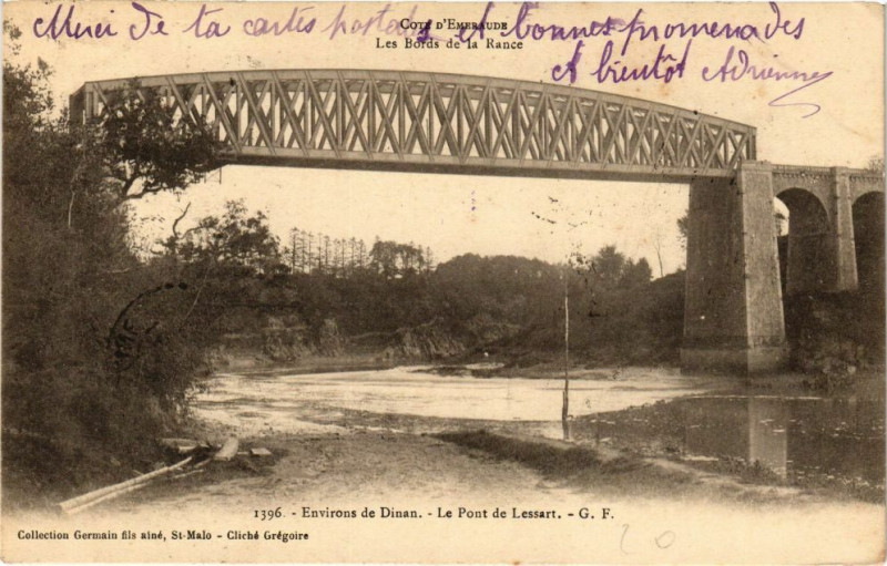Carte postale ancienne Dinan - Le Pont de Lessart à Dinan
