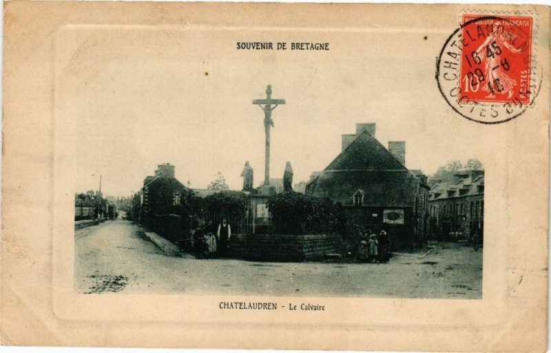 Carte postale ancienne Chatelaudren-Le Calvaire
