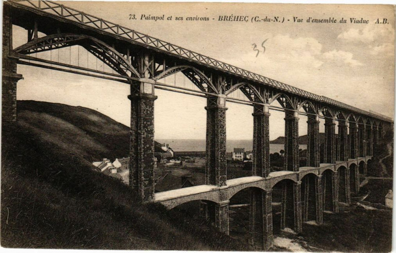 Carte postale ancienne Brehec-Vue d'ensemble du Viaduc
