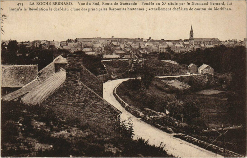 Carte postale ancienne La Roche-Bernard Route de Guérande à La Roche-Bernard