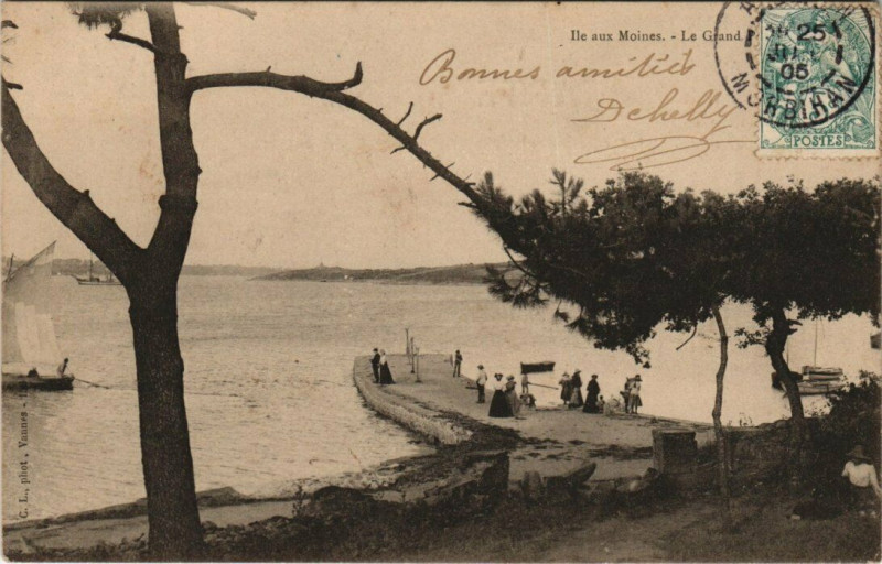 Carte postale ancienne Ile-aux-Moines Le Grand Pont à Île-aux-Moines