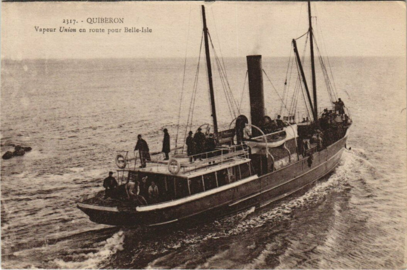 Carte postale ancienne Quiberon Vapeur Union à Quiberon
