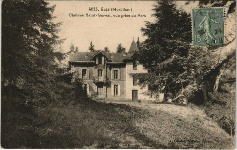 Carte postale ancienne Guer Chateau Saint-Gurval à Guer