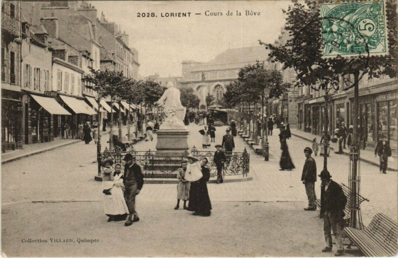 Carte postale ancienne Lorient Cours de la Bove à Lorient