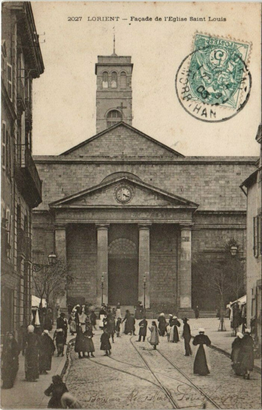 Carte postale ancienne Lorient Eglise Saint-Louis à Lorient