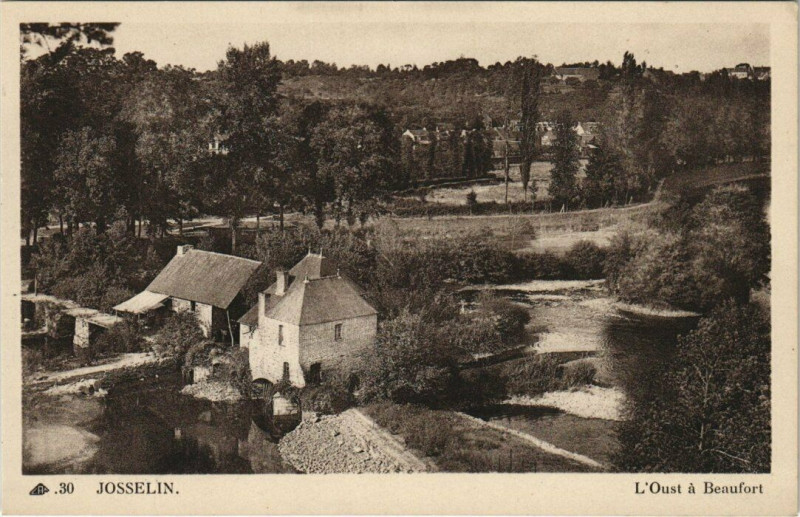 Carte postale ancienne Josselin Oust a Beaufort à Josselin
