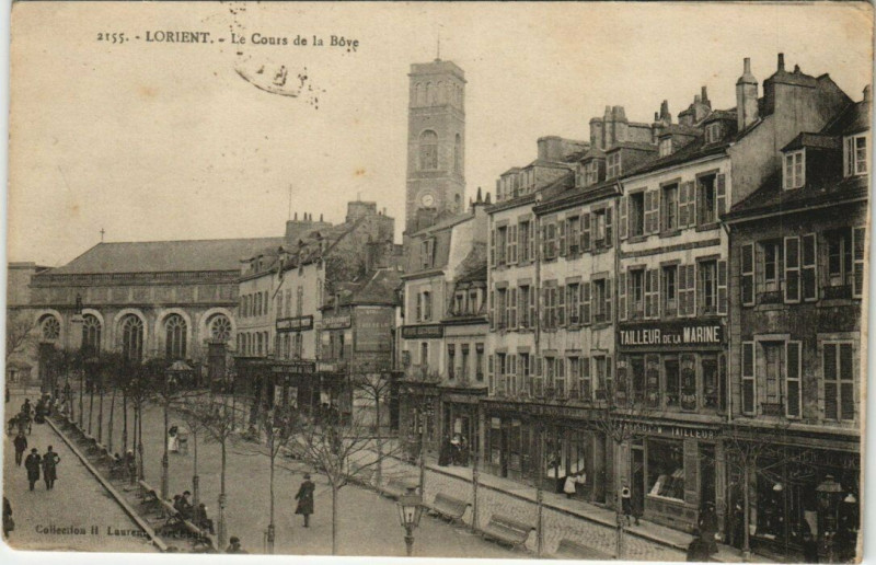 Carte postale ancienne Lorient Cours de la Bove à Lorient