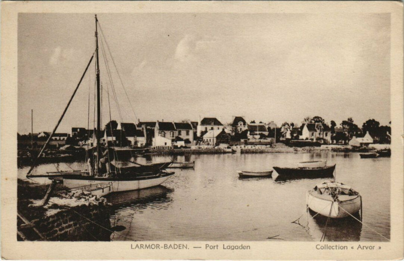 Carte postale ancienne Larmor-Baden Port Lagaden à Larmor-Baden