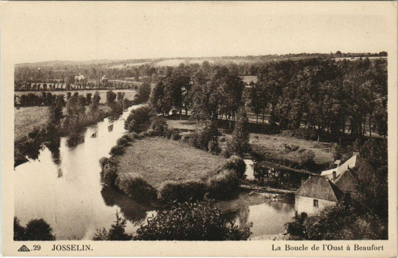 Carte postale ancienne Josselin La Boucle de l'Oust à Josselin