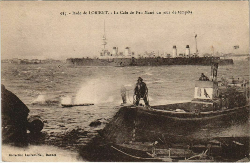 Carte postale ancienne Lorient La Cale de Pen Mané à Lorient