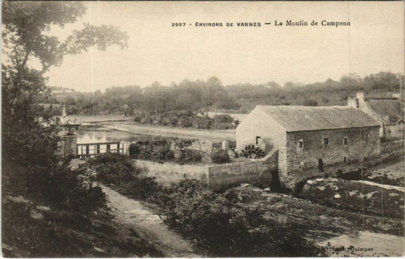 Carte postale ancienne Vannes-Le Moulin de Campenn à Vannes