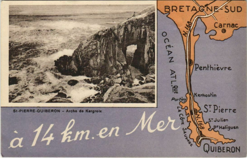 Carte postale ancienne Saint-Pierre Quiberon-Arche de Kergroix à Groix