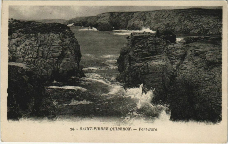 Carte postale ancienne Saint-Pierre Quiberon-Port Bara à Quiberon