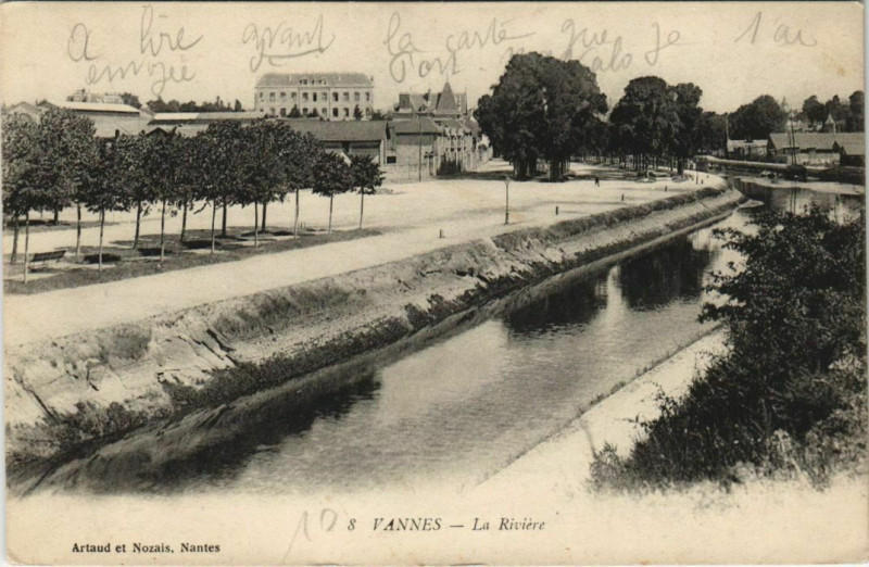 Carte postale ancienne Vannes - La Riviere à Vannes