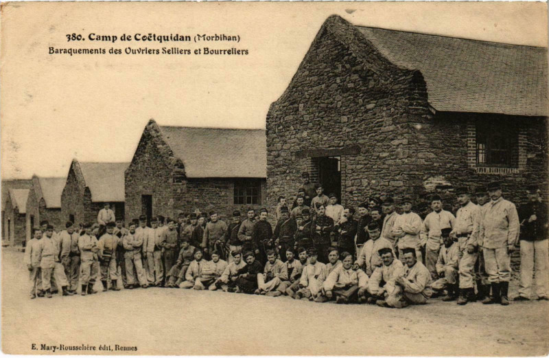 Carte postale ancienne Militaire - Morbihan - Camp de Coetquidan