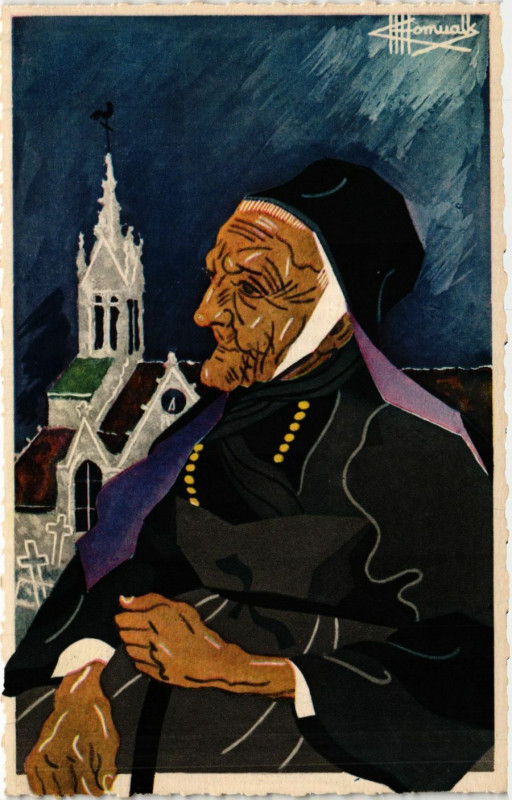 Carte postale ancienne Meslan - En Parcourant la Bretagne à Meslan