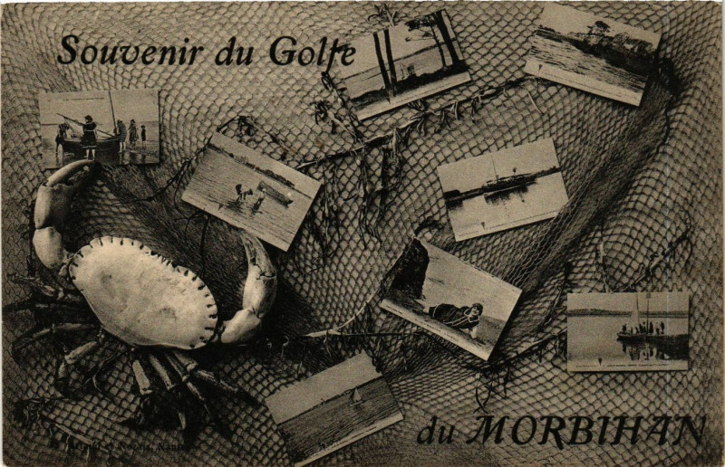 Carte postale ancienne Souvenir du Golfe de Morbhian