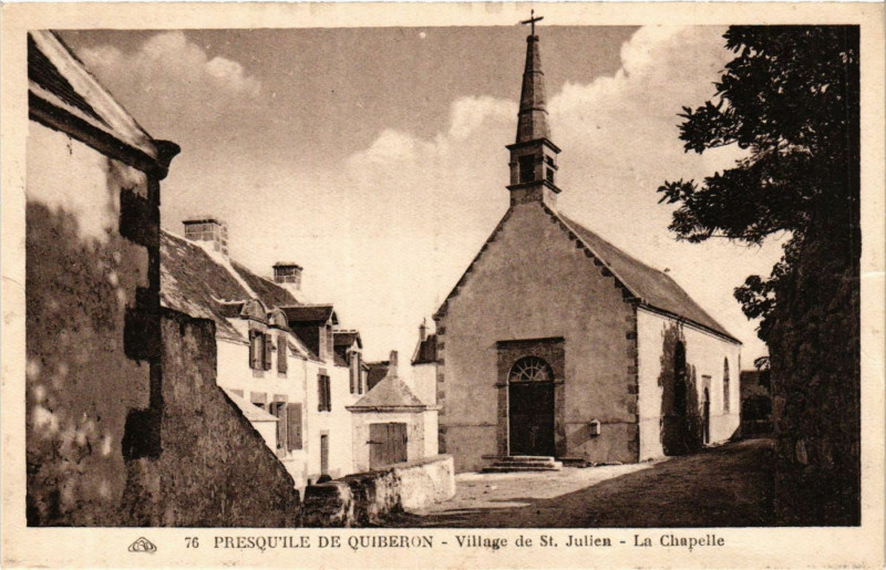 Carte postale ancienne Presqu'Ile de Quiberon - Village de St-Julien à Quiberon
