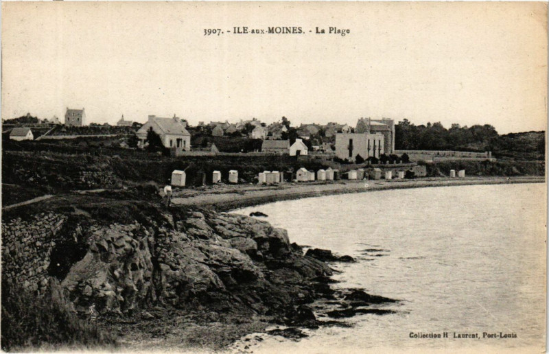 Carte postale ancienne Ile-aux-Moines - La Plage à Île-aux-Moines