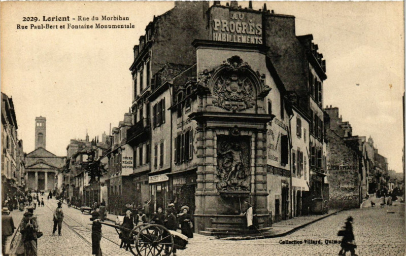 Carte postale ancienne Lorient - Rue du Morbihan à Lorient