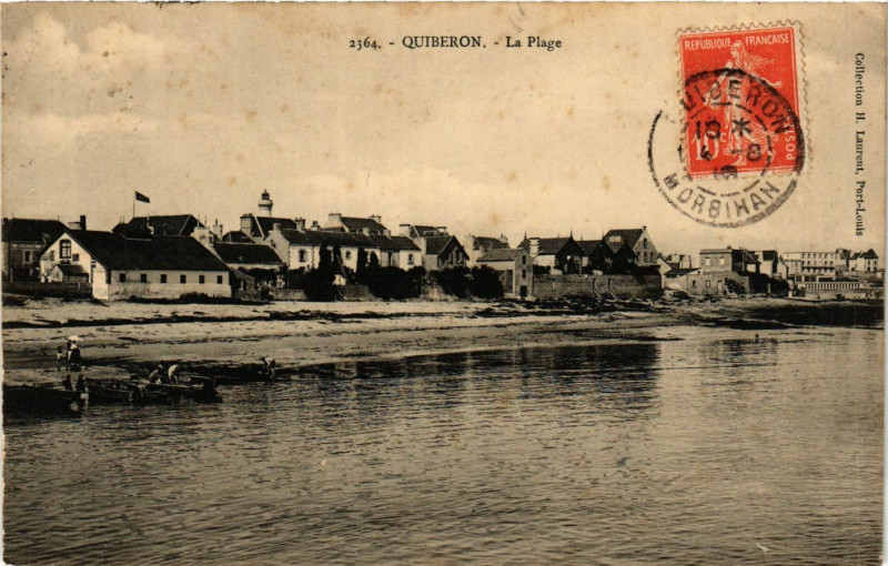 Carte postale ancienne Quiberon - La Plage à Quiberon