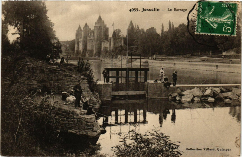 Carte postale ancienne Josselin - Le Barrage à Josselin