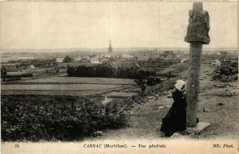 Carte postale ancienne Carnac - Vue générale à Carnac