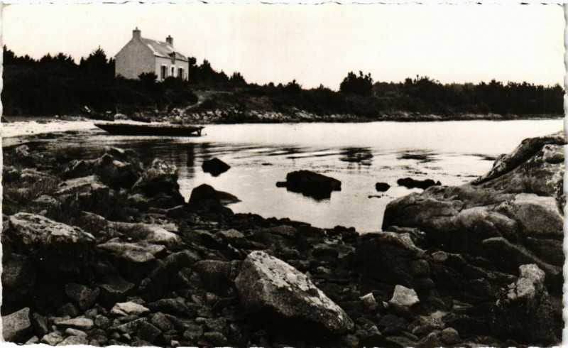Carte postale ancienne Ile d'Ar Gazek - Larmor Baden à Baden