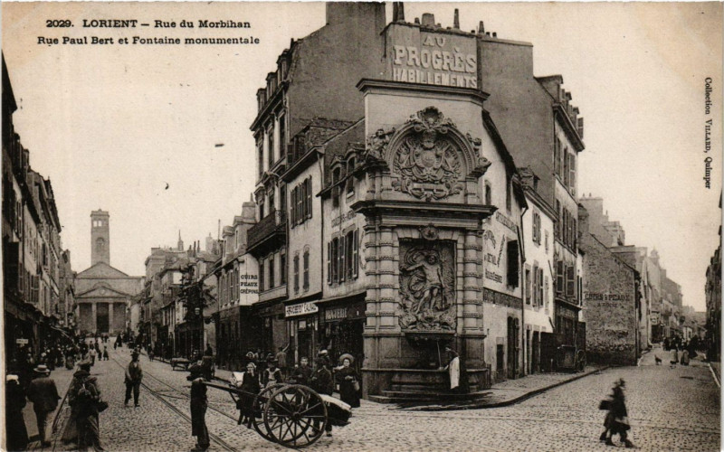 Carte postale ancienne Lorient - Rue du Morbihan à Lorient