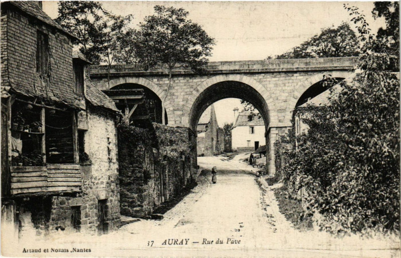 Carte postale ancienne Auray - Rue du Pave à Auray