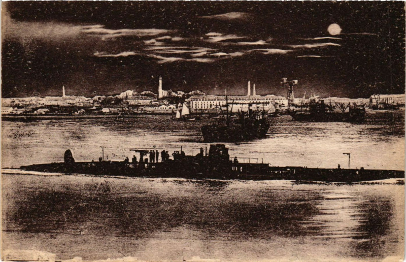 Carte postale ancienne Lorient - La Rade du Clair de Bune à Lorient