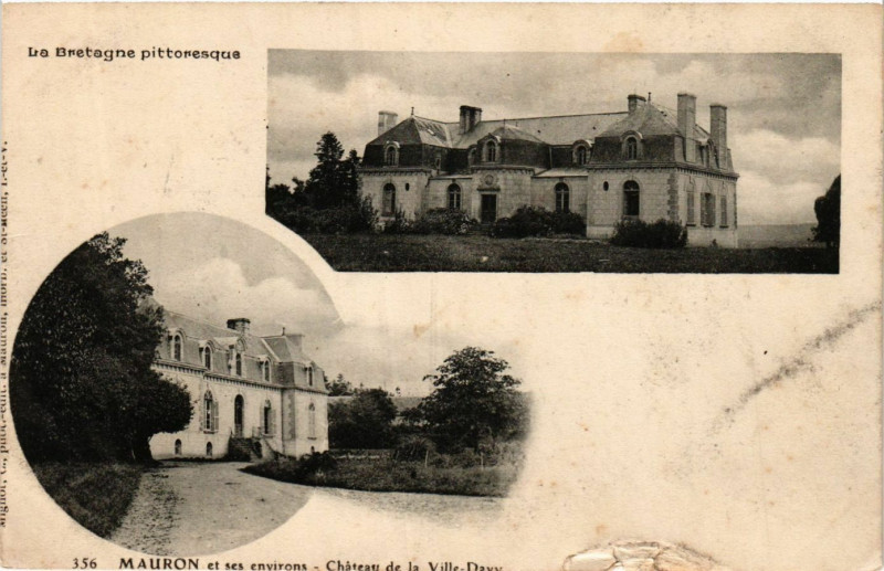 Carte postale ancienne Mauron et ses Env. - Chateau de la Ville à Mauron
