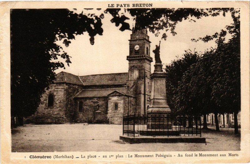 Carte postale ancienne Clequerec - La Place