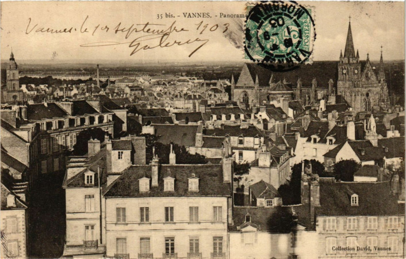 Carte postale ancienne Vannes - Panorama à Vannes
