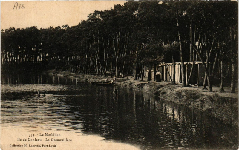 Carte postale ancienne Le Morbihan - Ile de Conleau - La Grenouillere