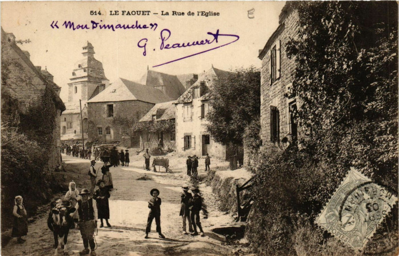 Carte postale ancienne Le Faquet - La Rue de l'Eglise