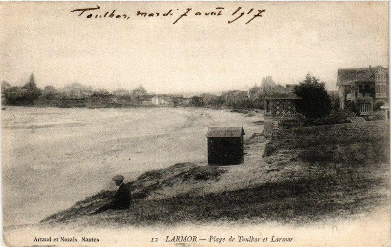 Carte postale ancienne Larmor - Plage de Toulbar et Larmor à Larmor-Plage