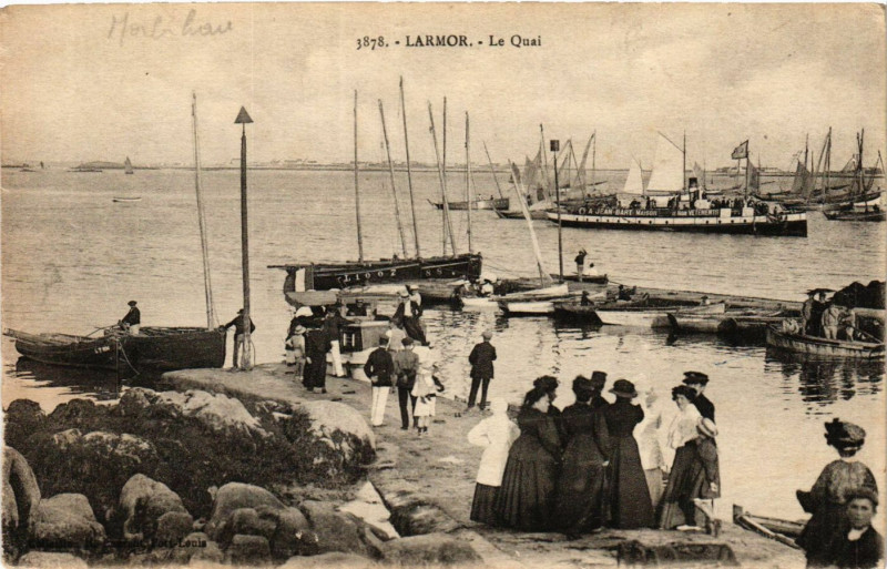 Carte postale ancienne Larmor - Le Quai