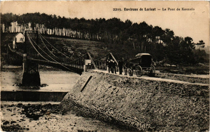 Carte postale ancienne Env. de Lorient - Le Pont de Kermelo à Lorient