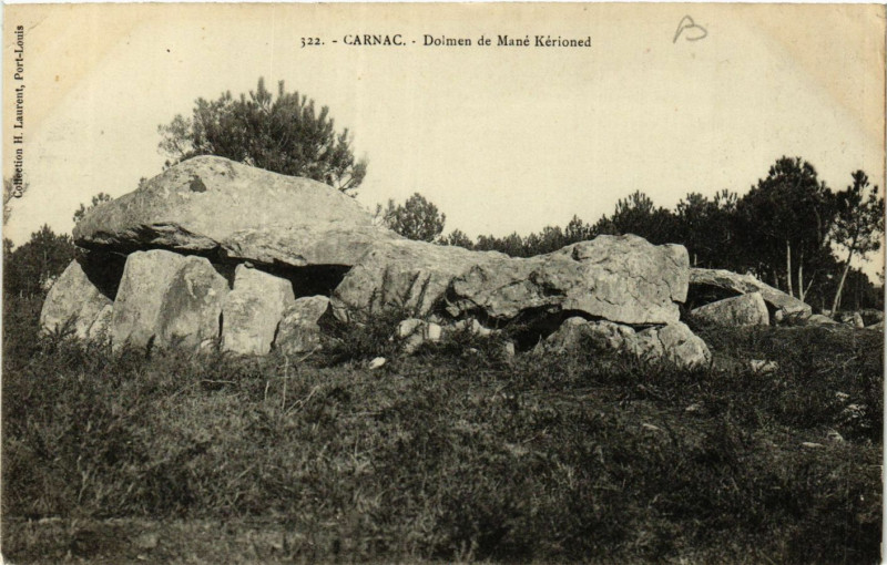 Carte postale ancienne Carnac - Dolmen de Mane Kerioned à Carnac
