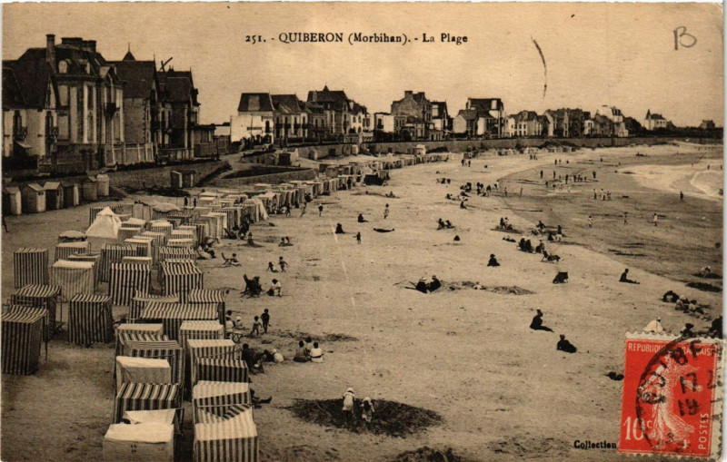 Carte postale ancienne Quiberon - La Plage à Quiberon