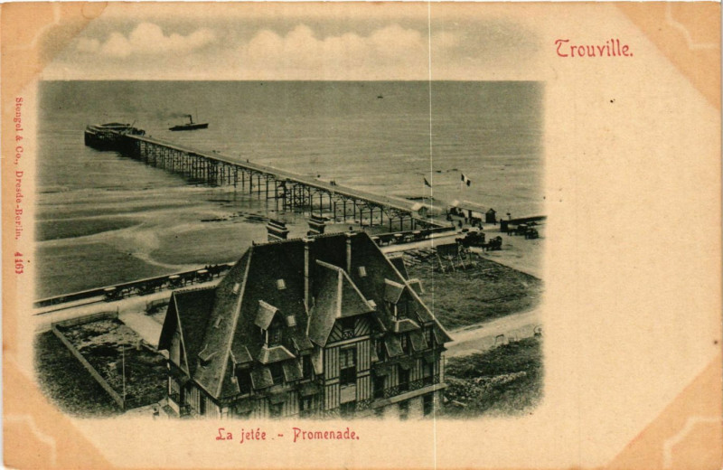 Carte postale ancienne Trouville - La jetée - Promenade