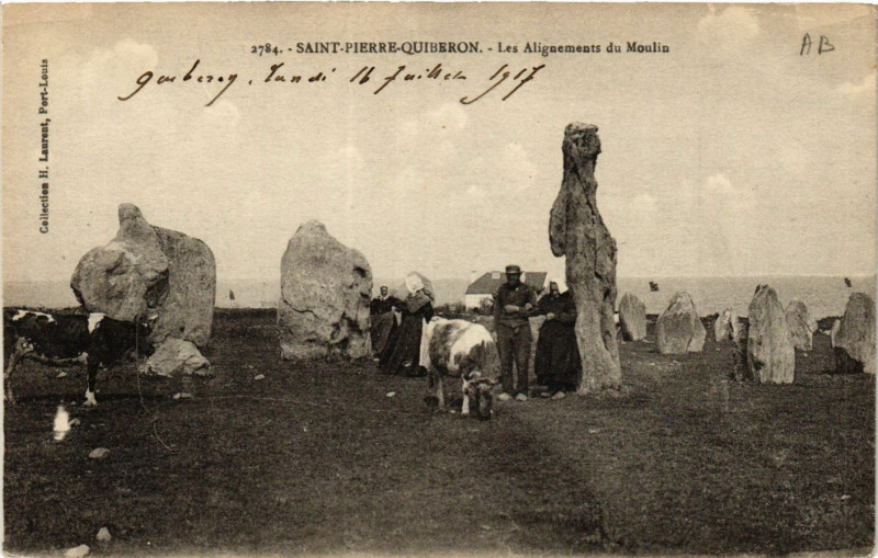 Carte postale ancienne St-Pierre-Quiberon - Les Alignements du Moulin à Quiberon