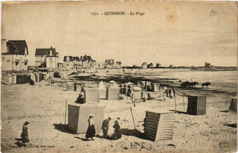 Carte postale ancienne Quiberon - La Plage à Quiberon