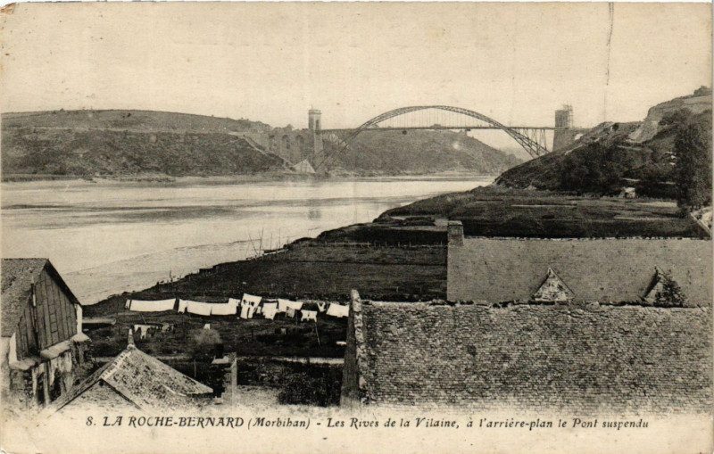 Carte postale ancienne La Roche-Bernard - Les Rives de la Vilaine a l'arriere à La Roche-Bernard