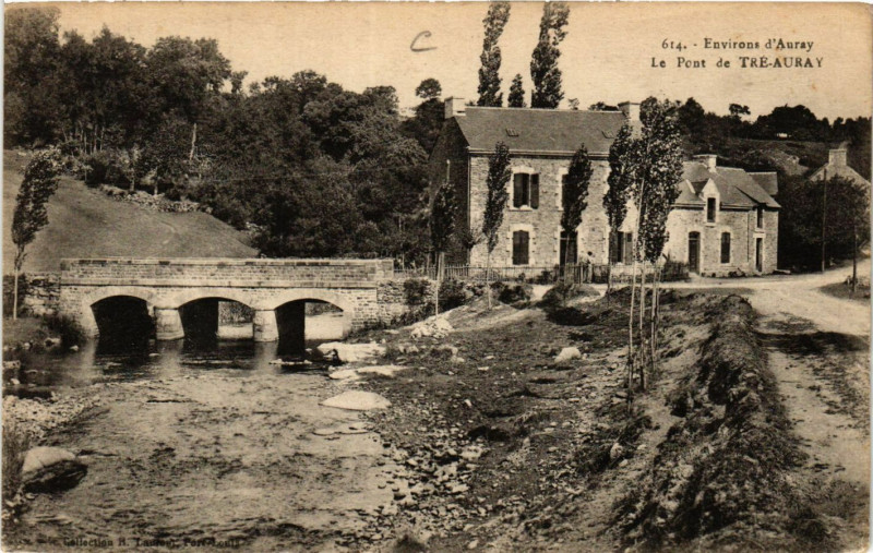 Carte postale ancienne Env. d'Auray - Le Pont de Tre-Auray à Auray