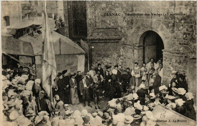 Carte postale ancienne Carnac - Benediction des Vaches (13 septembre) à Carnac
