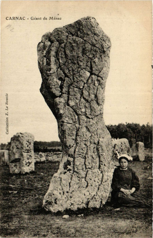 Carte postale ancienne Carnac - Geant de Menec à Carnac